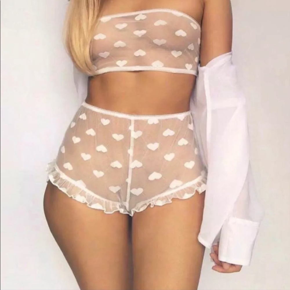 2pcs White Sheer Set